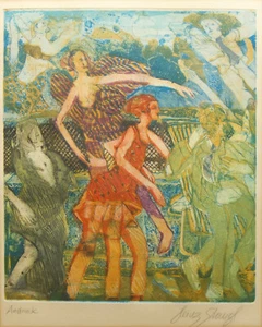 Farbradierung von Heinz Stangl 1970er Jahre - Bild 1 von 3