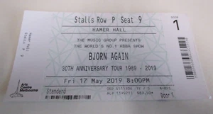 Bjorn Again Ticket - 30th Anniversary Abba Show Tour - Melbourne Concert - 2019 - Imagen 1 de 5
