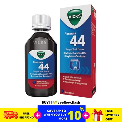 1 X VICKS FORMULA 44 FLEMA PARA LA TOS Y LA CONGESTIÓN DEL PECHO ALIVIO RÁPID...