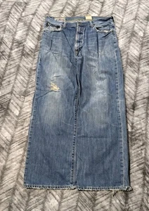Jeans vintage Y2K Abercrombie & Fitch larghi 34x31 gamba larga skater invecchiato - Foto 1 di 21