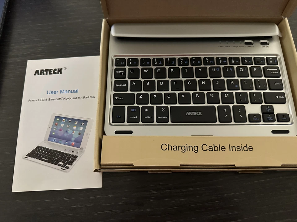Arteck Bluetooth Keyboard For iPad Mini HB045. Boxed & Cables. - Image 1 of 4