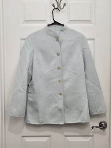 Carlisle Angora Blend Light Blue Button Down Coat. Size 10. Formal. Classic. - Picture 1 of 8