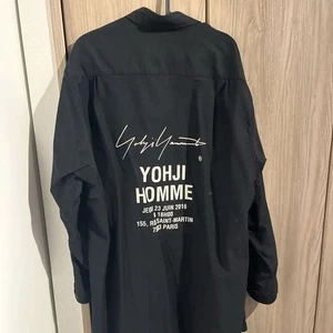 Yohji Yamamoto Homme 17AW Staff Shirt Long Sleeve Black Cotton Size 3 - Picture 1 of 4