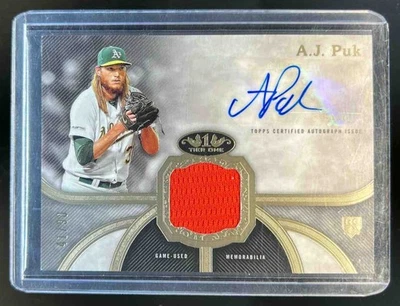2020 Topps Tier One A.J. Puk Jersey Auto Rookie RC #41/99 Athletics - Image 1 of 2