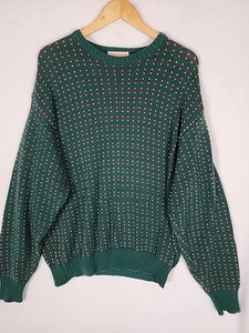 Vintage Lord Jeff 100 % Wolle geschlungen Strick grün Rundhalsausschnitt Pullover Gr. L Made in USA! - Bild 1 von 10