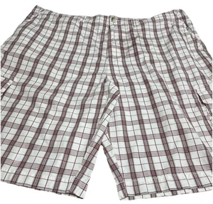 Pantalones Cortos Carga ROUNDTREE & YORKE Talla 48 Rojo Algodón a Cuadros Ocultos Deportes - Imagen 1 de 8