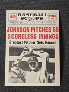 Tarjeta Walter Johnson 1961 Nu-Card Scoops #440 MLB béisbol Washington Senators - Imagen 1 de 2