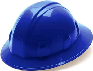 Safety SL Series Full Brim Hard Hat, 4-Point Ratchet Suspension, Blue - Picture 1 of 4