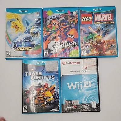 Wii U Games Bundle Splatoon, Mario Kart 8, Pokken, Lego Marvel, Transformers - Image 1 of 4