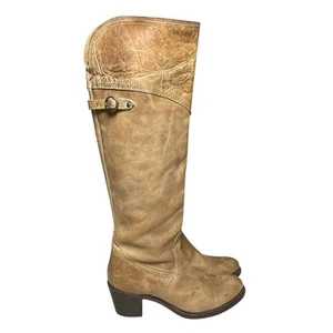 Botas FRYE Para Mujer JANE Puño Alto Envejecido Tostado Beige Sobre la Rodilla Talla 9.5 B - Imagen 1 de 10