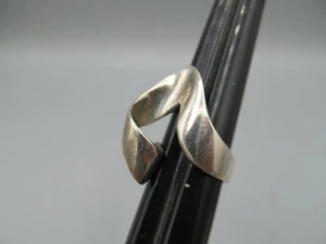 .925 Mexico Sterling Silver Brutalist Modern Ring – Size 6.25 - Picture 1 of 5