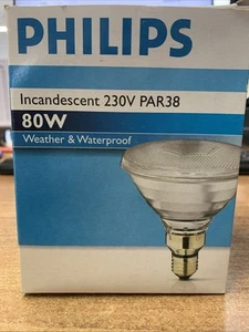 !! PHILIPS Incandescenza Riflettore PAR38 80W FLOOD 30º E27 Lampada Vetro - Imagen 1 de 4