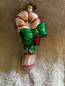 OWC Alte Welt Weihnachtsschmuck Zuckerstange mundgeblasen Glasfigur - Bild 1 von 2