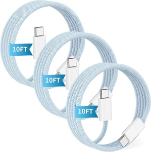 3x Original Carga Rapida USB-C De 100W Cable 10FT Cargador Para iPhone 14 13 12 - Picture 1 of 8