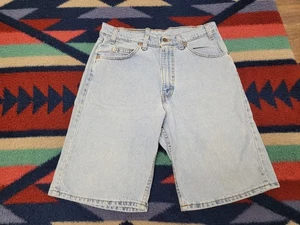 pantaloncino jeans Levi's 550 vintage anni 90 uomo taglia 31 bianco linguetta lavaggio leggero vestibilità rilassata - Foto 1 di 9