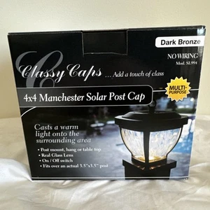 EDLE KAPPEN DUNKELBRONZE MANCHESTER SOLAR PFOSTENKAPPE LEUCHTEN 4X4 SL994 - Bild 1 von 5