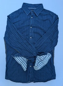 DIESEL Herren blau Chambray gestreift Langarm geknöpft Hemd Large sportliche Passform  - Bild 1 von 10