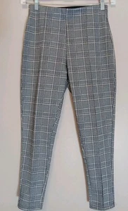 Maze Collection Stretch Legging Hose Damen grau kariert Nahtfalte Größe M - Bild 1 von 8