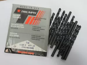 12 Stück Triumph Buchstabe E Schwarzoxid Jobber Bohrer 13205 USA - Bild 1 von 1