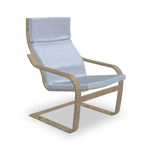 Blau und weiß Poäng Sessel Polster Landhausstil - Bild 1 von 1