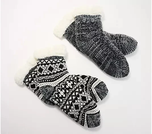 Juego de 2 calcetines de cabina de lujo con infusión de vitamina E MUK LUKS negros, L/XL A670388 Foto 1 de 1