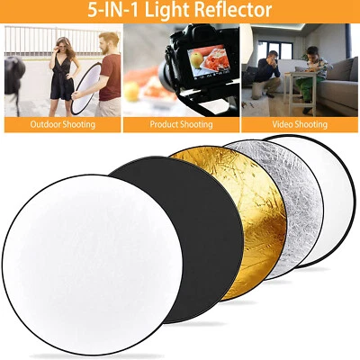 Reflector de luz redondo plegable multi disco 42" 5 en 1 para fotografía Foto 1 de 4
