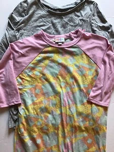 Girls T-shirts Size 12 Carter's Kid and Lularoe Tops Pink Gray Lot of 2 - Picture 1 of 12