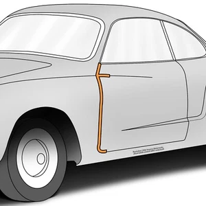 Door Pillar Weatherstrip Seal for 1956-74 Type 1 VW Base Karmann Ghia - LH Side - Picture 1 of 4