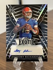 ANTHONY RICHARDSON 2023 LEAF EXOTIC FOOTBALL ZEBRA REFRACTOR AUTOGRAPH - COLTS