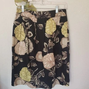 Moschino Cheap and Chic Floral Cotton Linen Skirt Size 6 Pleat - Picture 1 of 5