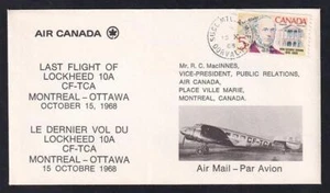 Canada 1968 Lockheed 10A CF-TCA Last Flight airmail cover, Montreal to Ottawa - Picture 1 of 1