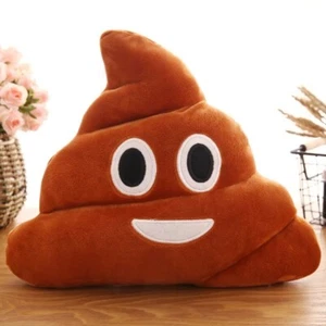 Poop Emoji Plush Brown Stuffed Pillow Cushion Funny Toy Gag Gift Decor - Picture 1 of 8