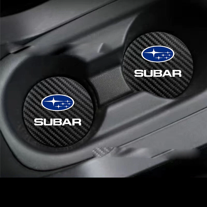2 PIEZAS Accesorios Coche Portavasos de Agua Almohadilla Alfombrilla Posavasos Fibra de Carbono para Subaru Foto 1 de 1