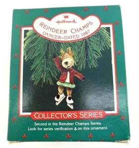 HALLMARK ORNAMENT 1987 REINDEER CHAMPS 2nd. EDITION DANCER DATED - Picture 1 of 5
