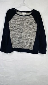 Liz Claiborne Sweatshirt Women Size PXL Black White Metallic - Picture 1 of 5