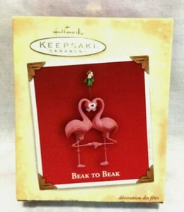 HALLMARK KEEPSAKE BEAK TO BEAK FLAMINGO CHRISTMAS ORNAMENT - 2004 - Picture 1 of 6
