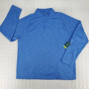 Maglione Tek Gear 1/4 Zip Uomo 2XL Blu Manica Lunga Finto Collo Tasche Elasticizzato Nuovo con etichette - Foto 1 di 13
