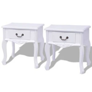 Bedside Cabinets 2 pcs MDF White - Picture 1 of 6