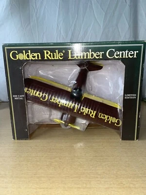 1932 Stearman Bi-Plane Bank First Edition Golden Rule Lumber 1995 NIB Liberty - Image 1 of 4