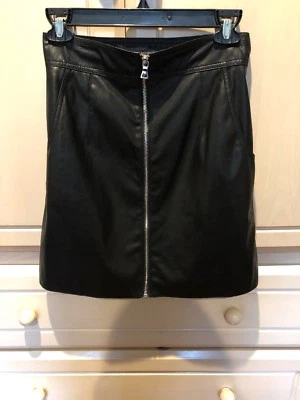 Falda para mujer French Connection negra de imitación de cuero talla 4 Foto 1 de 3