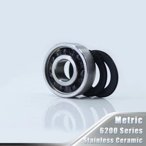 S6200-2RS (10x30x9mm) Ibrido Ceramica Cuscinetto Inox Ruota Mozzo Bicicletta 6200RS - Foto 1 di 6