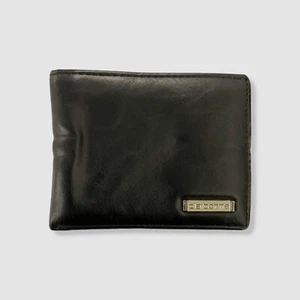 Claiborne Men's Black Leather Double Bi-Fold ID Credit Card Passcase Wallet - Picture 1 of 6
