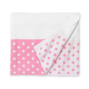 "Suéter Giggle Dot Manta de Algodón Tejida en Rosa Rosa/Blanco 30"" X 40" - Imagen 1 de 1