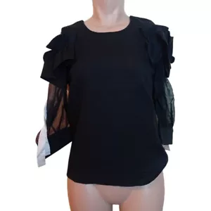 Nueva Blusa Profesional Nueva Con Etiquetas Japón Para Mujer Hombro Frío Malla Lazo Oficina Ropa M - Imagen 1 de 20