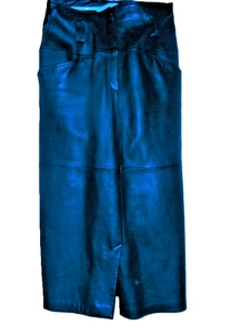 Gonna dritta Midi/Maxi Agnello NAPA in pelle taglia 4 NERA "SPITALNICK" - Foto 1 di 9