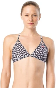 Speedo Women's 189775 Bikini Top Triangle Lite Tie Back Print Swimwear Size S - Picture 1 of 2