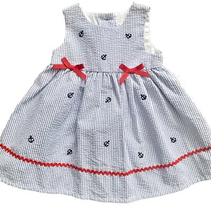 Starting Out 12 Monate Neu mit Etikett blau weiß rot gestreift maritimes Kleid Seersucker - Bild 1 von 6