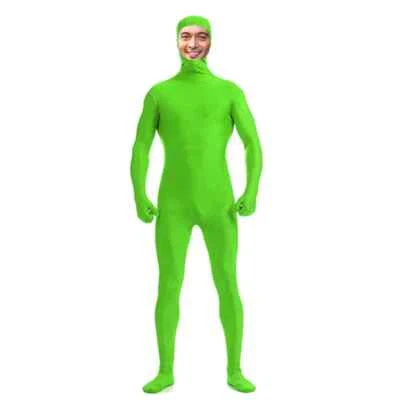 2nd Skin Alien Green FULL BODYSUIT ZENTAI GIMP Green Screen Costume Halloween - Image 1 of 4