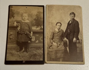 Antique Photos Black and White Photographs Lot of 2 Cardboard - Picture 1 of 17