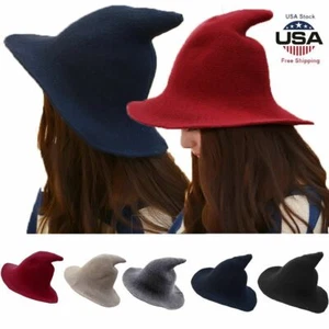 Women's Halloween Witch Hat Wool Knitted Cap for Party Cosplay Costume Accessory - Picture 1 of 17